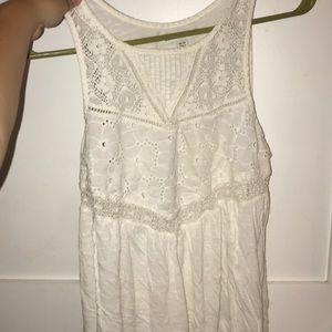 XS AEO eyelet white tank